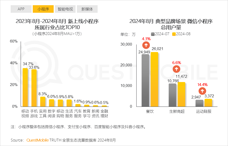 QuestMobile2024全景生态流量秋季报告：千万级APP、小程序分别达到319个、229个(图5)